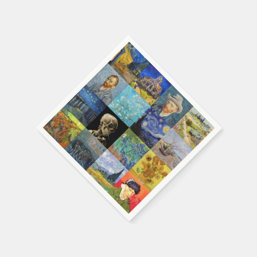Serviette En Papier Vincent van Gogh - chefs-d'oeuvre Mosaic Patchwork (Coin)