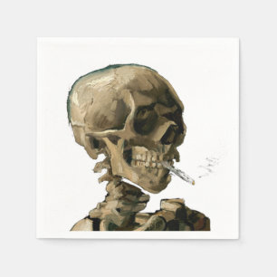 Serviette En Papier Vincent van Gogh - Crâne avec cigarette brûlante