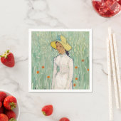 Serviette En Papier Vincent van Gogh - Fille en blanc (En situation)