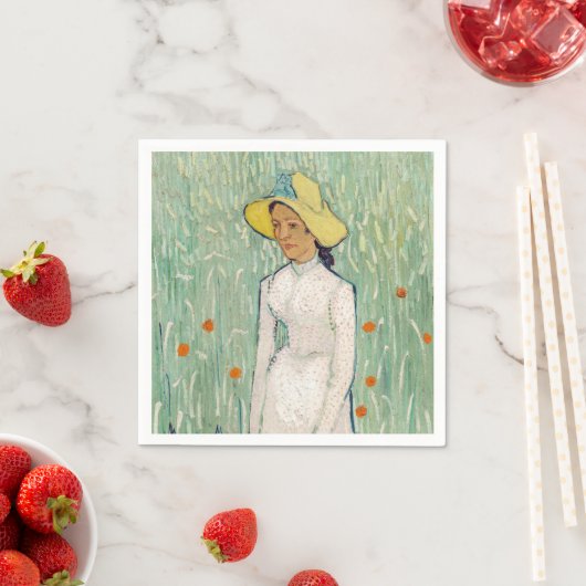 Serviette En Papier Vincent van Gogh - Fille en blanc (En situation)