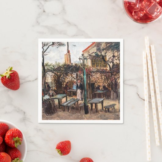 Serviette En Papier Vincent Van Gogh - La Guinguette sur Montmartre (En situation)