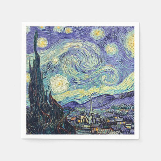 Serviette En Papier Vincent Van Gogh La Nuit étoilée (Devant)