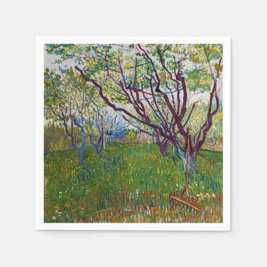 Serviette En Papier Vincent van Gogh - Le verger en fleurs (Devant)