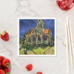 Serviette En Papier Vincent van Gogh - L'église d'Auvers<br><div class="desc">L'église d'Auvers (1890) de Vincent van Gogh est un Post impressionnisme vintage de peinture religieuse architecturale. Une femme se promenant le long d'un chemin vers la chapelle du village avec de beaux vitraux. Une scène architecturale de la vie quotidienne. À propos de l'artiste : Vincent Willem van Gogh (1853-1890) était...</div>