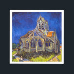 Serviette En Papier Vincent van Gogh - L'église d'Auvers<br><div class="desc">L'église d'Auvers / l'Eglise à Auvers-sur-oise par Vincent Van Gogh en 1890</div>