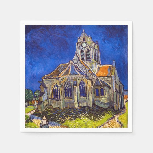 Serviette En Papier Vincent van Gogh - L'église d'Auvers (Devant)
