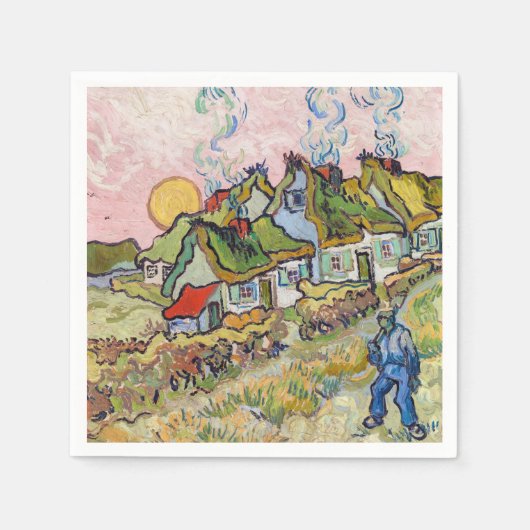 Serviette En Papier Vincent van Gogh - Maisons et figure (Devant)