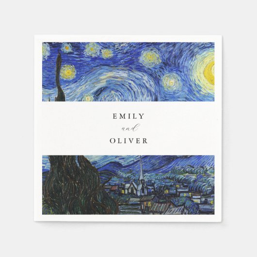 Serviette En Papier Vincent Van Gogh Mariage de nuit Starry (Devant)