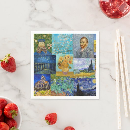 Serviette En Papier Vincent Van Gogh - Masterpieces Patchwork (En situation)