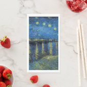 Serviette En Papier Vincent van Gogh - Nuit étoilée sur le Rhône (En situation)