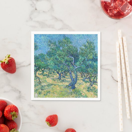 Serviette En Papier Vincent van Gogh - Olive Grove (En situation)