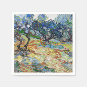 Serviette En Papier Vincent van Gogh - Oliviers : ciel bleu brillant