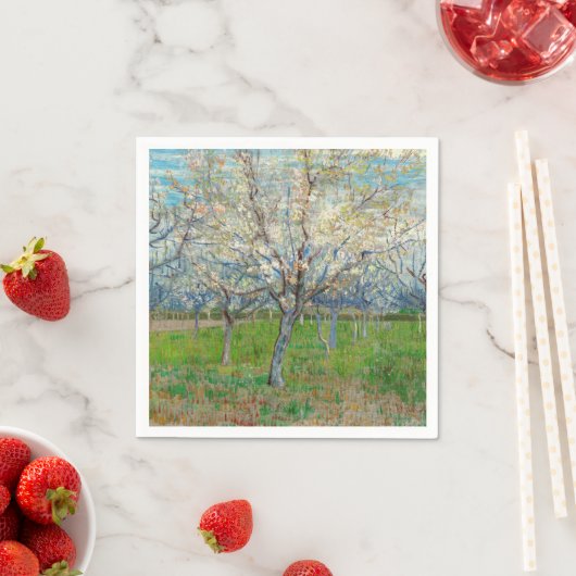 Serviette En Papier Vincent van Gogh - Orchard rose (En situation)
