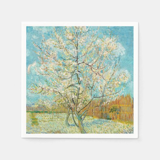 Serviette En Papier Vincent van Gogh - Poche rose en fleurs (Devant)