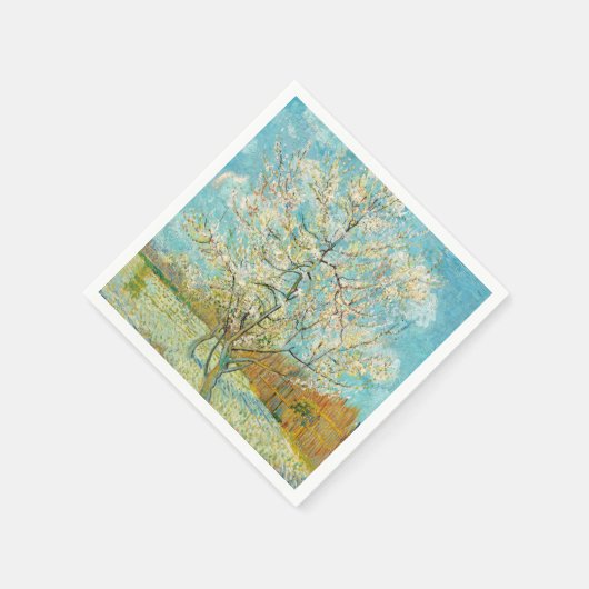 Serviette En Papier Vincent van Gogh - Poche rose en fleurs (Coin)