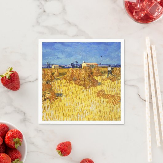 Serviette En Papier Vincent van Gogh - Récolte en Provence (En situation)