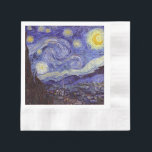 Serviette En Papier Vincent Van Gogh Starry Nuit Vintage Art<br><div class="desc">Vincent van Gogh Starry Night Art Peinture Starry Night est un tableau de l'artiste post-impressionniste néerlandais Vincent van Gogh. Le ciel bleu de la nuit est rempli de nuages tourbillonnants, d'étoiles et d'une lune brillante croissant. La Nuit étoilée est la seule nocturne de la série de vues depuis la fenêtre...</div>