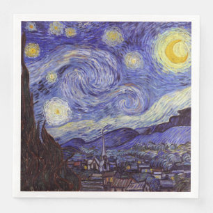 Serviette En Papier Vincent Van Gogh Starry Nuit Vintage Art