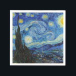 Serviette En Papier Vincent Van Gogh Starry Nuit Vintage Art<br><div class="desc">Vincent Van Gogh Starry Nuit Vintage Art Napkin</div>
