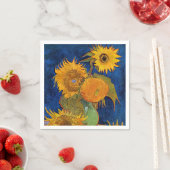 Serviette En Papier Vincent van Gogh - Vase avec cinq tournesols (En situation)