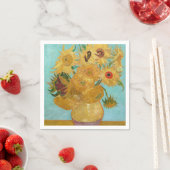 Serviette En Papier Vincent Van Gogh - Vase avec douze tournesols (En situation)