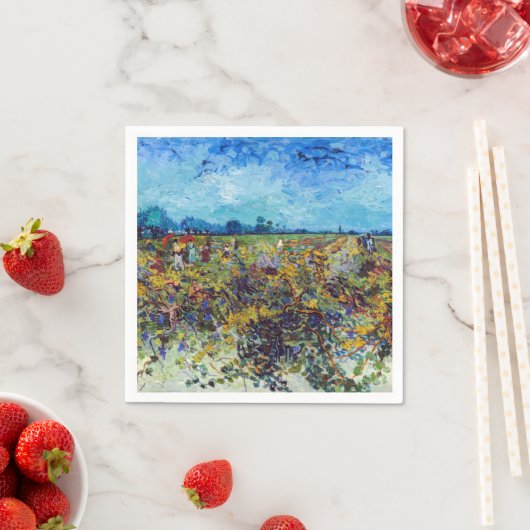 Serviette En Papier Vincent van Gogh - Vignoble vert (En situation)