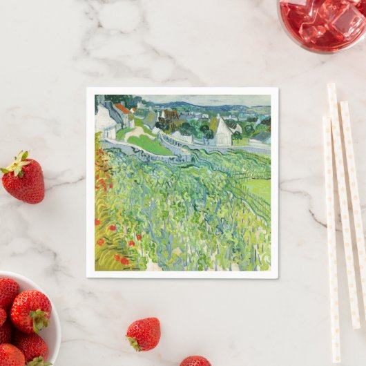 Serviette En Papier Vincent van Gogh - Vignobles à Auvers (En situation)