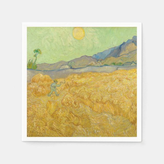 Serviette En Papier Vincent van Gogh - Wheatfield avec une Faucheuse (Devant)