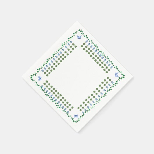 Serviette En Papier Vine Topiaire de Jar Ginger Bleu (Coin)