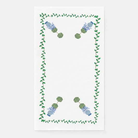 Serviette En Papier Vine Topiaire de Jar Ginger Bleu (Devant)
