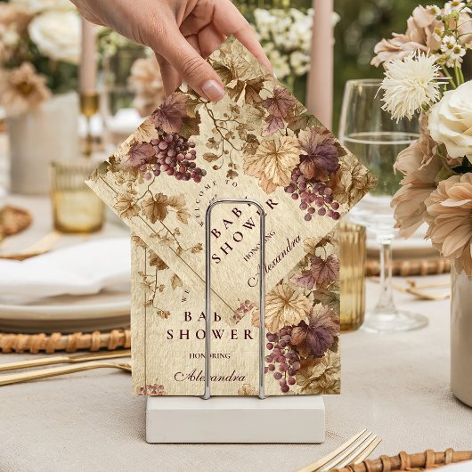 Serviette En Papier Vineyard Grape Floral Baby Shower