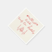 Serviette En Papier Vingt-et-une main écrit Cake Bow Anniversaire (Coin)