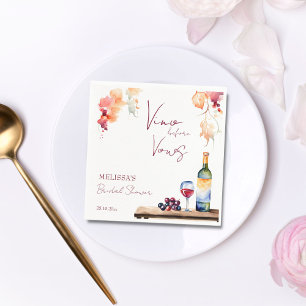 Serviette En Papier Vino avant les vœux de la winery shower de mariage