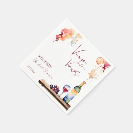 Serviette En Papier Vino avant voeux vin nuptiale douche imprimé (Coin)