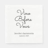 Serviette En Papier Vino Avant Vows Bachelorette Papier Partie Napkins (Devant)