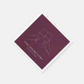 Serviette En Papier Vino Avant Vows Chic Vine Fête des mariées (Coin)