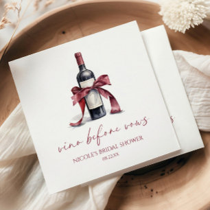 Serviette En Papier Vino Avant Vows Red Vine Botté Bow Fête des mariée
