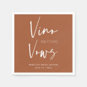 Serviette En Papier Vino avant Vows Terracotta Bachelorette Bride (Devant)