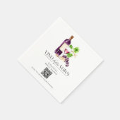 Serviette En Papier Vino Before Vows Bridal Shower QR Code Photo Share (Coin)