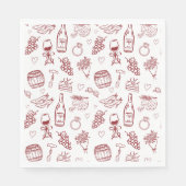 Serviette En Papier Vino Before Vows Burgundy Bridal Shower (Devant)