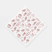 Serviette En Papier Vino Before Vows Burgundy Bridal Shower (Coin)