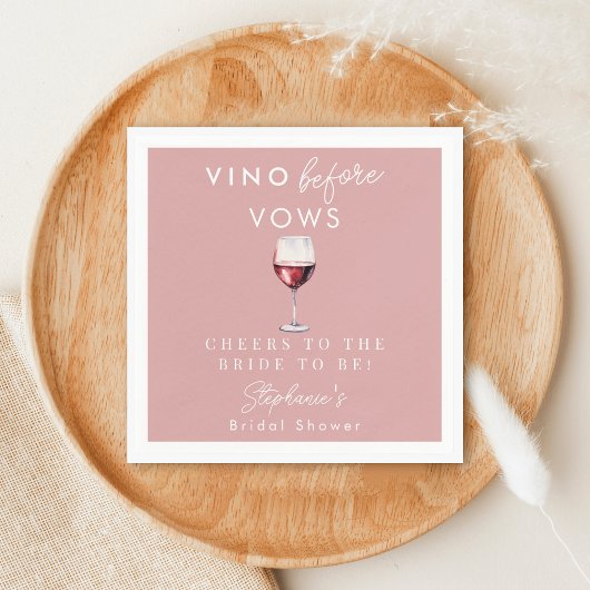 Serviette En Papier Vino Before Vows Rosé Vin Rouge pour Enterrement d