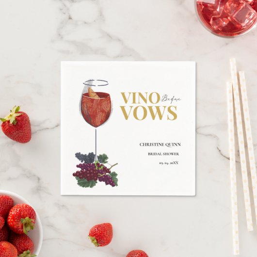 Serviette En Papier Vinow avant voeux WIne Dégustation douche nuptiale (En situation)