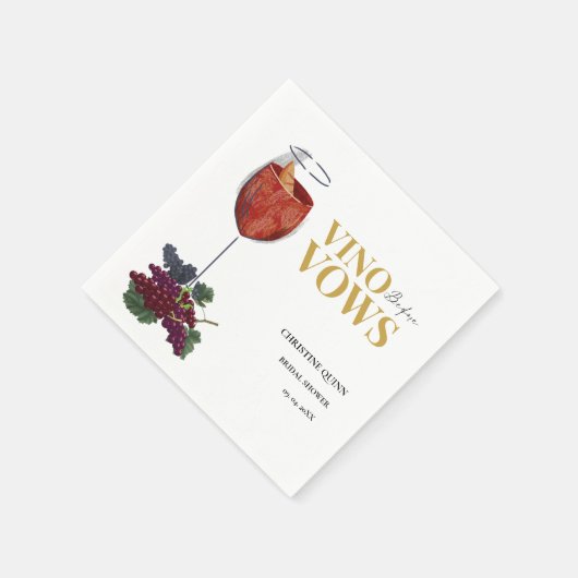 Serviette En Papier Vinow avant voeux WIne Dégustation douche nuptiale (Coin)