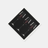 Serviette En Papier Vins avec vin rouge sur noir (Coin)