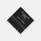 Serviette En Papier Vins avec vin rouge sur noir (Coin)