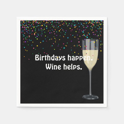 Serviette En Papier Vins blancs Anniversaire et serviettes Confetti (Devant)
