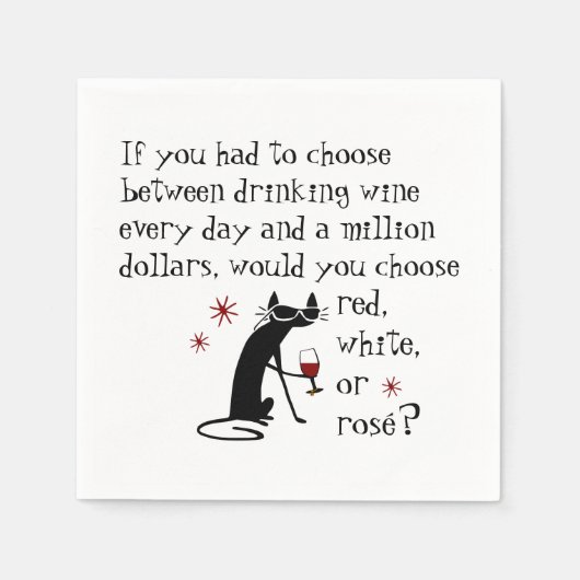 Serviette En Papier Vins chaque jour ou 1 million de dollars? Citation (Devant)
