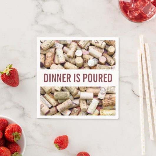 Serviette En Papier Vins Corks (En situation)