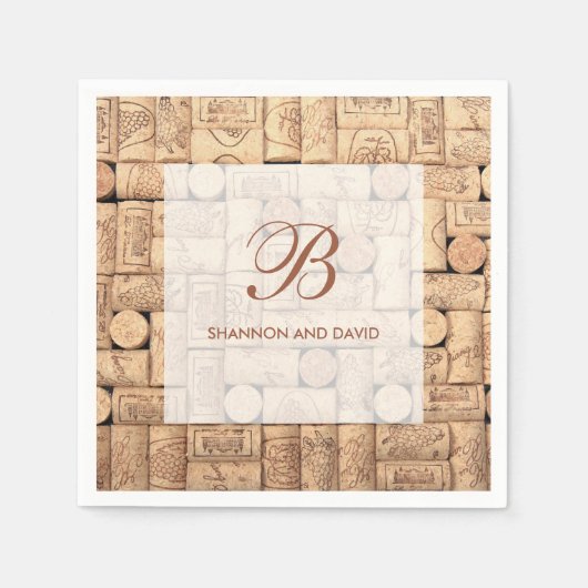 Serviette En Papier Vins Corks sur mesure (Devant)